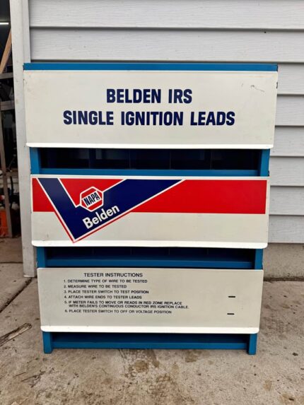 NOS NAPA Belden Metal Spark Plug Display Cabinet Advertising Parts Storage Shop Single Ignition Leads